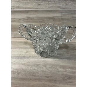 VINTAGE EAPG IMPERIAL GLASS SUGAR BOWL SAWTOOTH HOBSTAR PATTERN NO 526